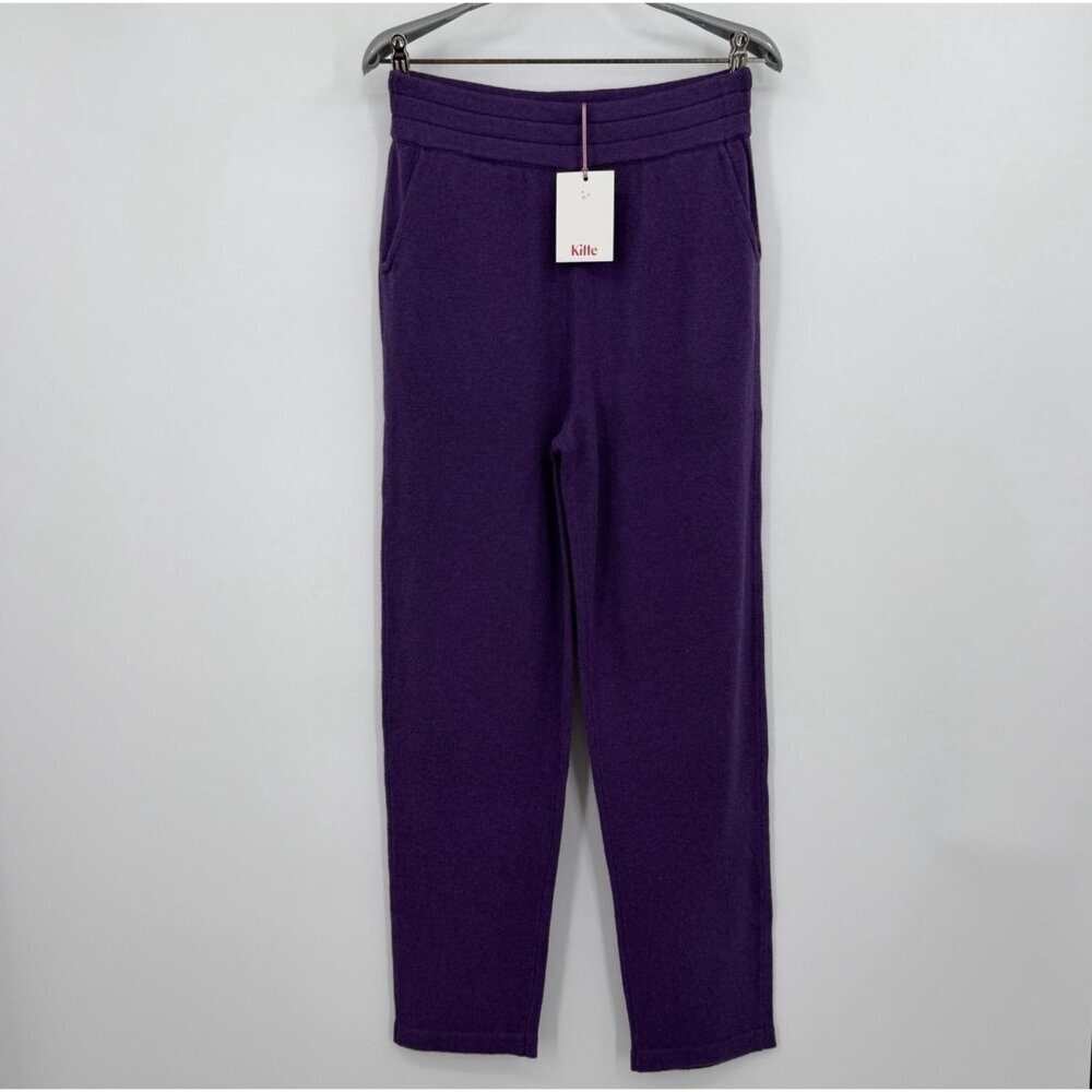Kilte Collection The Kay Straight Jogger Pants in Plum size 1/S Cotton-Cashmere